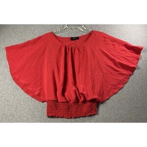 CBX women Flutter Sleeves Blouse Red Size S Attached Tank-top Inside